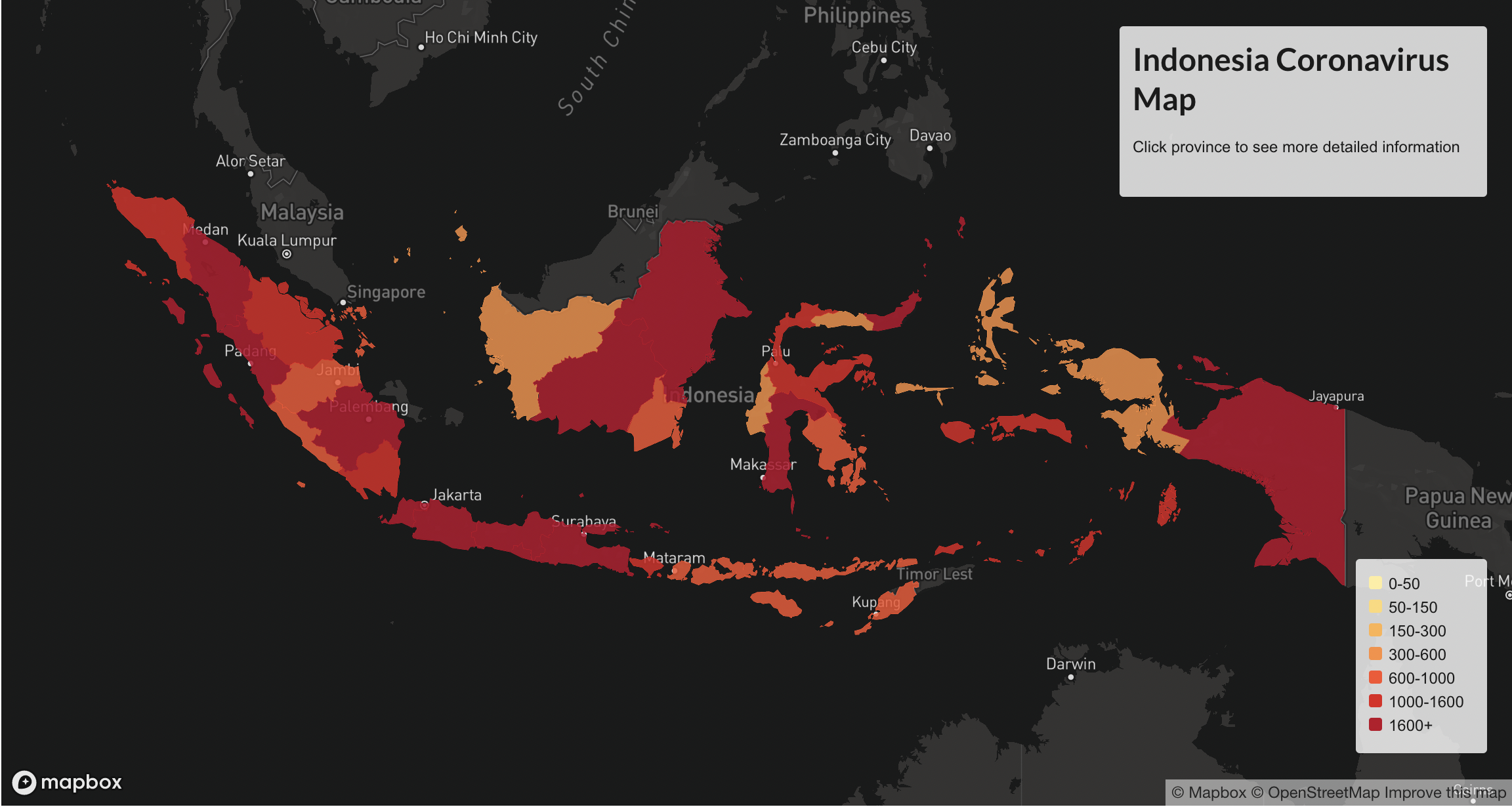 Coronavirus Indonesia map